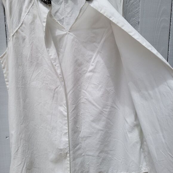 Phillip Lim white top shirt beaded black collar - Picture 9 of 10